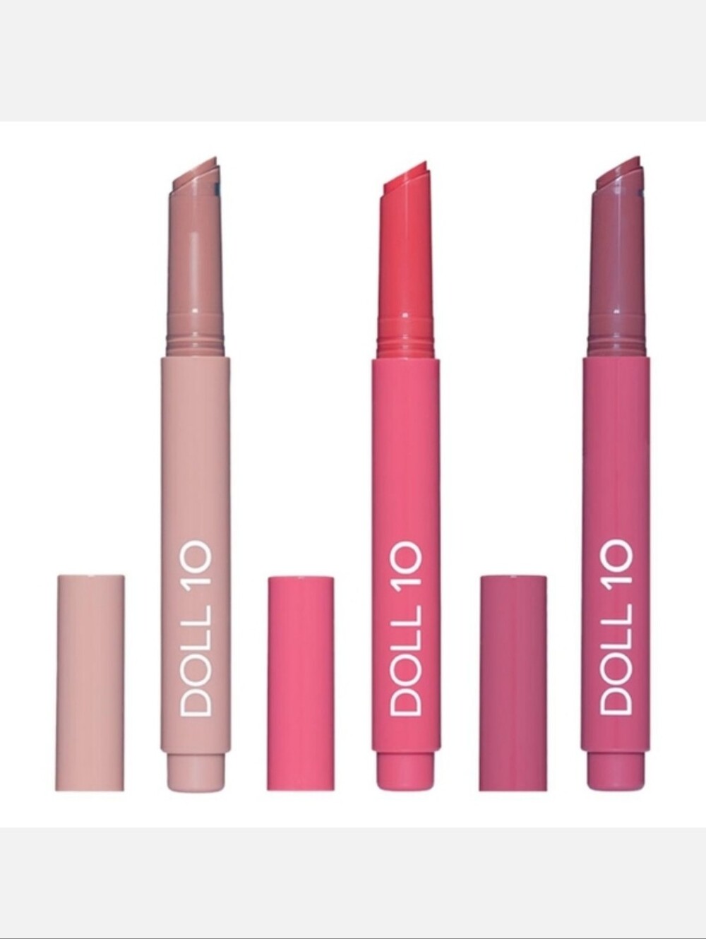 Doll 10 Lip Peptide Plump Lup Oil — Nude, Coral Pink, Mauve Pink